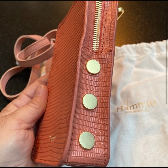 Hammitt Cellphone and card crossbody, pink tile leather with strap and dustbag. - Picture 8 of 8